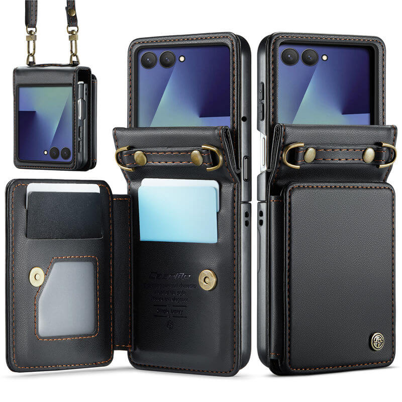 CaseMe Samsung Galaxy Z Flip7 Card Holder Case with Crossbody Strap