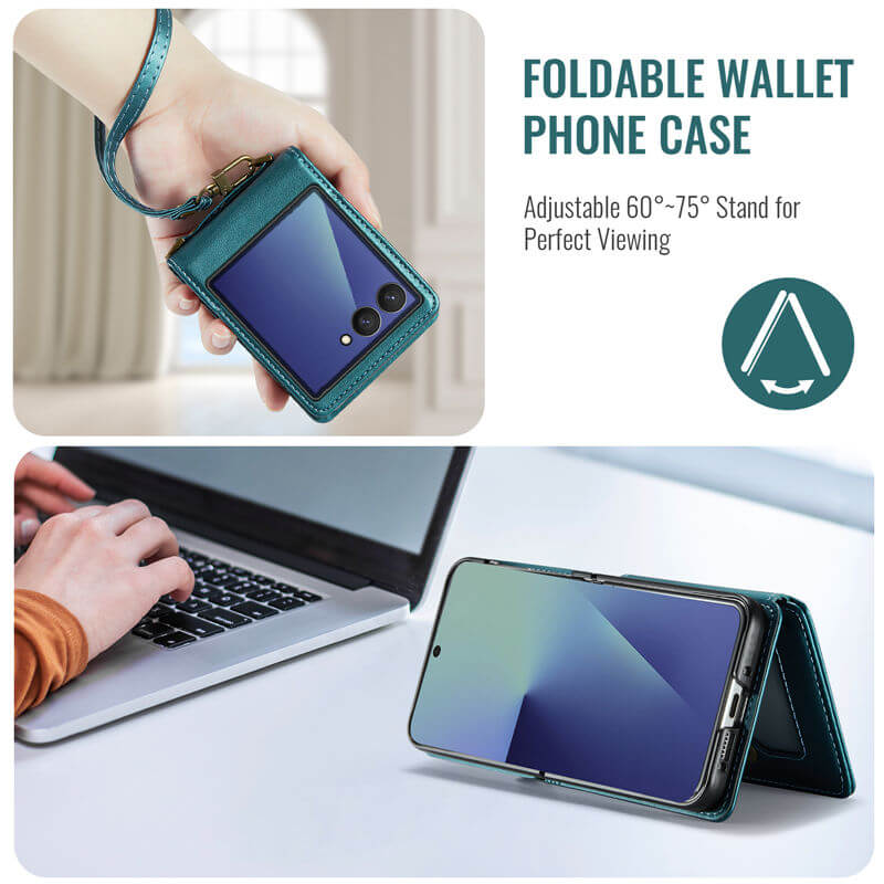 CaseMe Samsung Galaxy Z Flip7 Card Holder Case with Crossbody Strap