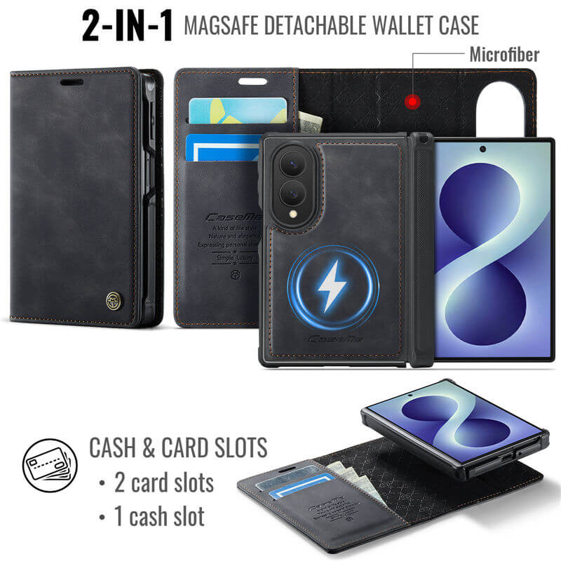 CaseMe Samsung Galaxy Z Fold8 2-in-1 Magnetic Wallet Case
