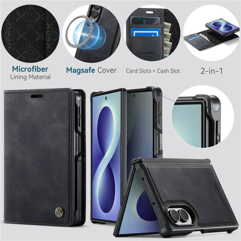 CaseMe Samsung Galaxy Z Fold8 2-in-1 Magnetic Wallet Case