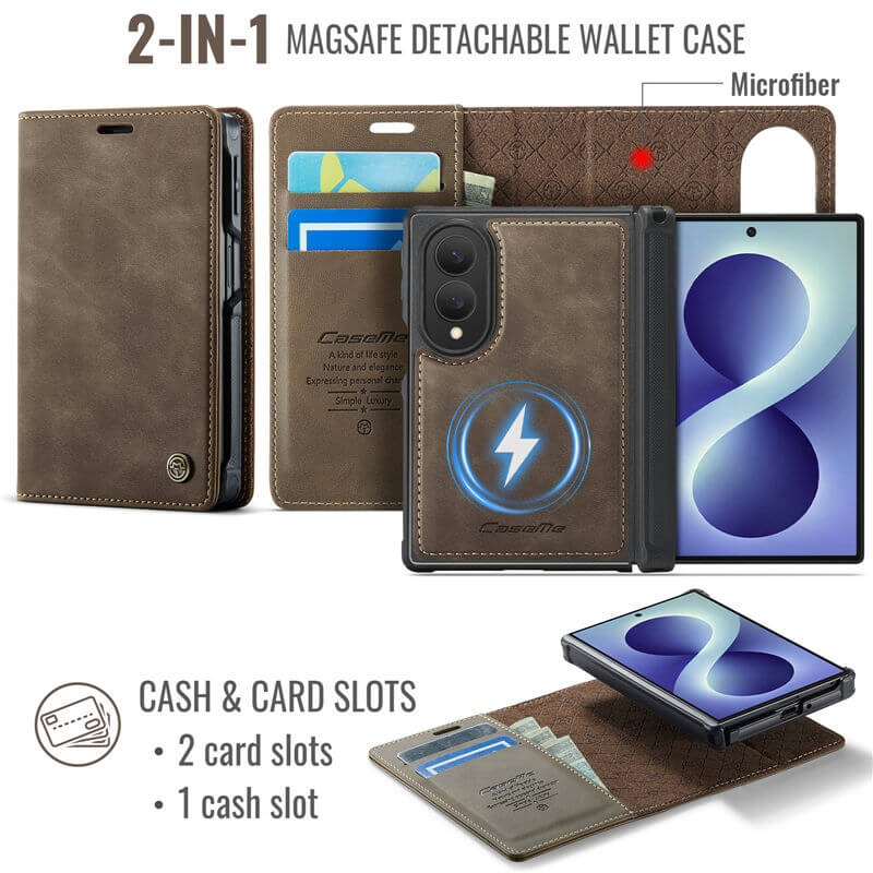 CaseMe Samsung Galaxy Z Fold8 2-in-1 Magnetic Wallet Case