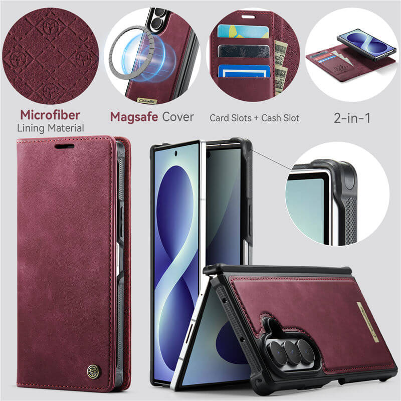 CaseMe Samsung Galaxy Z Fold8 Ultra 2-in-1 Magnetic Wallet Case