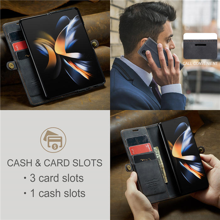 CaseMe Samsung Galaxy Z Fold4 Wallet Kickstand Magnetic Flip Case