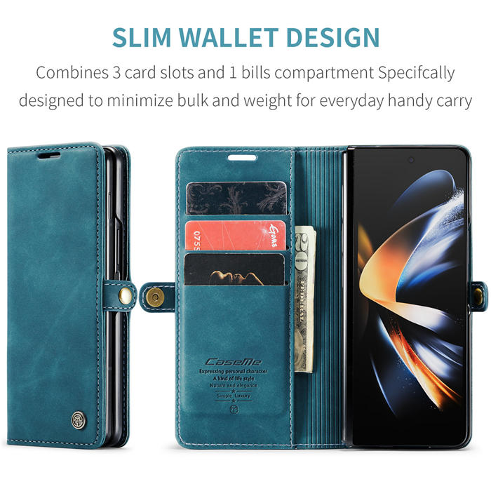 CaseMe Samsung Galaxy Z Fold4 Wallet Kickstand Magnetic Flip Case