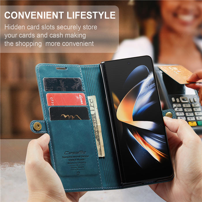 CaseMe Samsung Galaxy Z Fold4 Wallet Kickstand Magnetic Flip Case