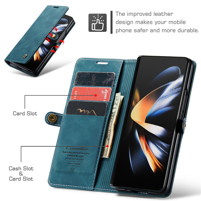 CaseMe Samsung Galaxy Z Fold4 Wallet Kickstand Magnetic Flip Case