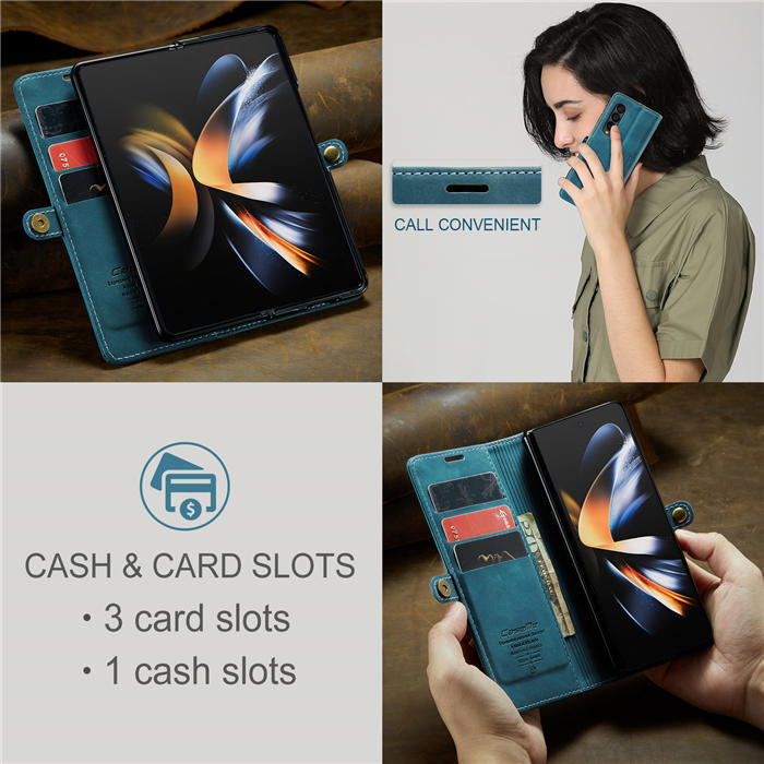 CaseMe Samsung Galaxy Z Fold4 Wallet Kickstand Magnetic Flip Case