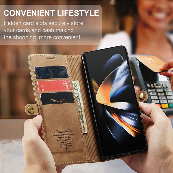 CaseMe Samsung Galaxy Z Fold4 Wallet Kickstand Magnetic Flip Case