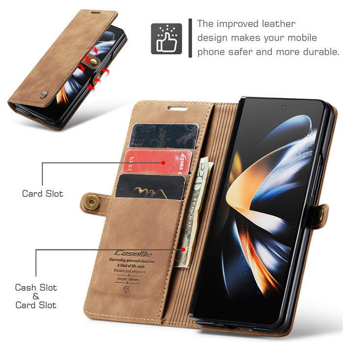 CaseMe Samsung Galaxy Z Fold4 Wallet Kickstand Magnetic Flip Case