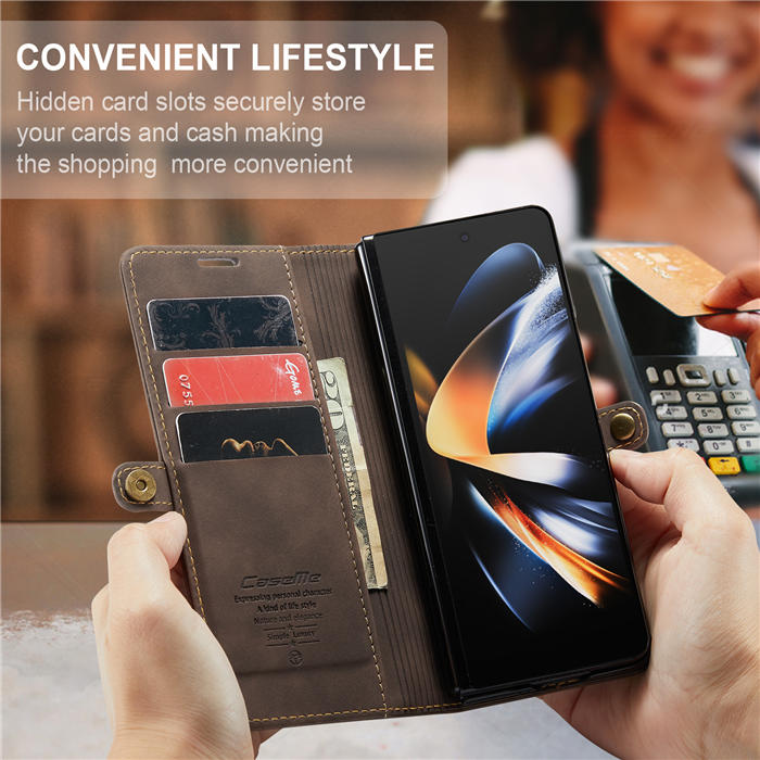 CaseMe Samsung Galaxy Z Fold4 Wallet Kickstand Magnetic Flip Case