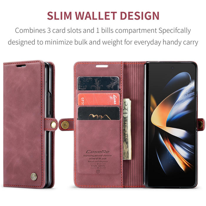 CaseMe Samsung Galaxy Z Fold4 Wallet Kickstand Magnetic Flip Case