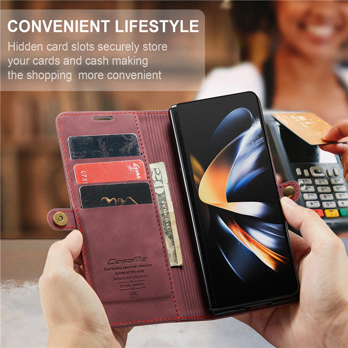 CaseMe Samsung Galaxy Z Fold4 Wallet Kickstand Magnetic Flip Case