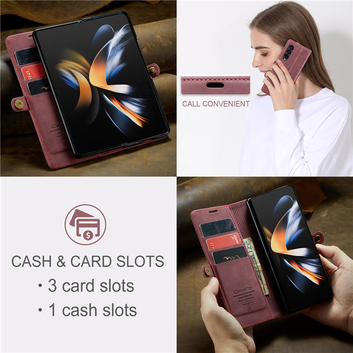 CaseMe Samsung Galaxy Z Fold4 Wallet Kickstand Magnetic Flip Case