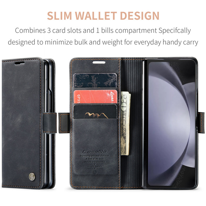 CaseMe Samsung Galaxy Z Fold 5 Wallet Suede Leather Case