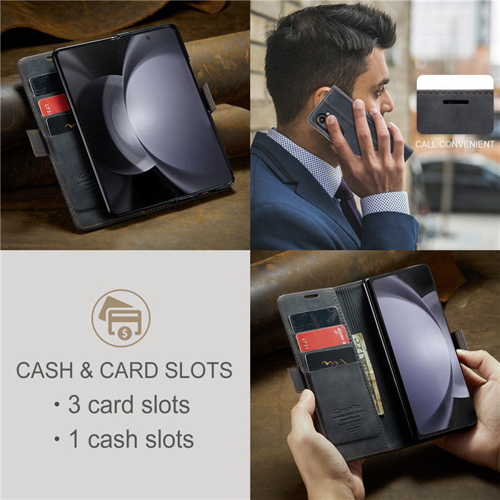 CaseMe Samsung Galaxy Z Fold 5 Wallet Suede Leather Case