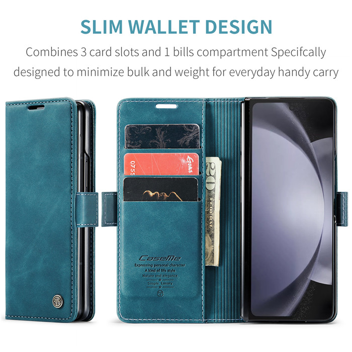 CaseMe Samsung Galaxy Z Fold 5 Wallet Suede Leather Case