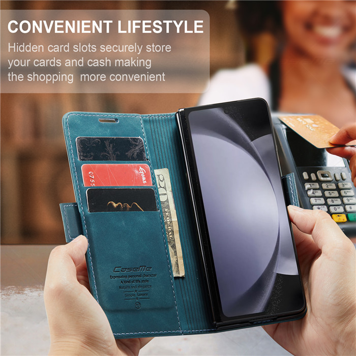 CaseMe Samsung Galaxy Z Fold 5 Wallet Suede Leather Case