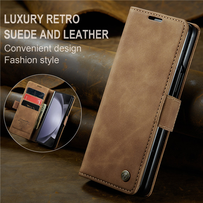 CaseMe Samsung Galaxy Z Fold 5 Wallet Suede Leather Case