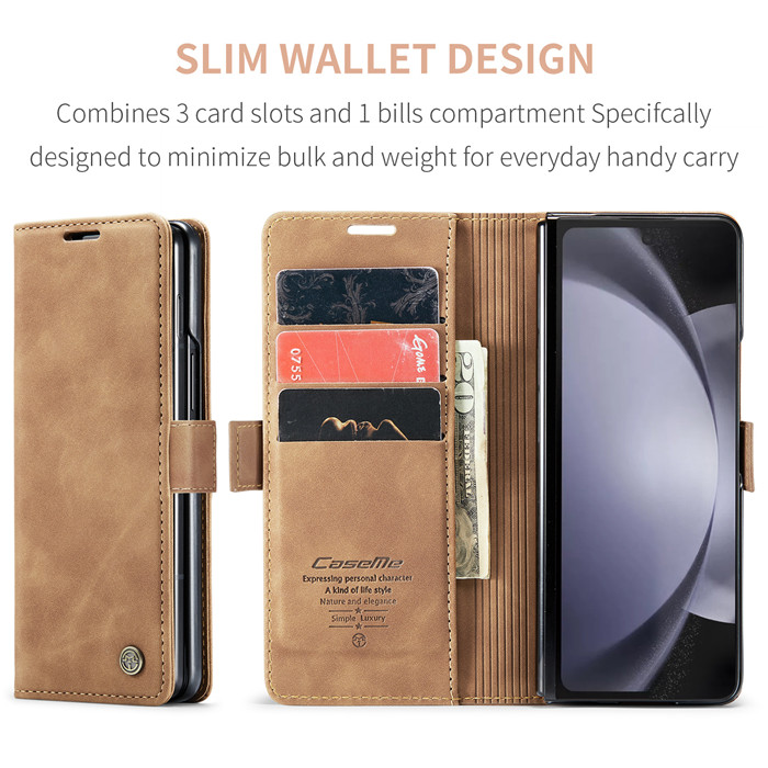 CaseMe Samsung Galaxy Z Fold 5 Wallet Suede Leather Case