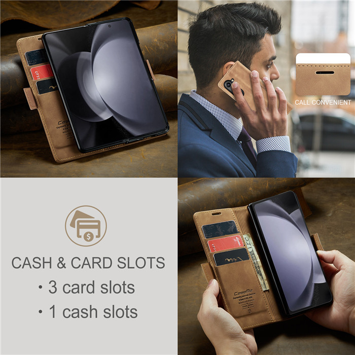 CaseMe Samsung Galaxy Z Fold 5 Wallet Suede Leather Case