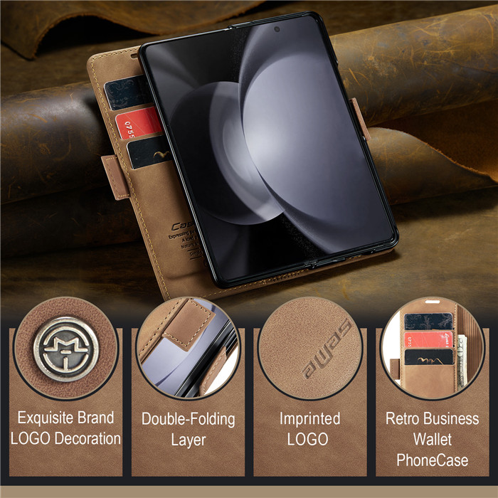 CaseMe Samsung Galaxy Z Fold 5 Wallet Suede Leather Case