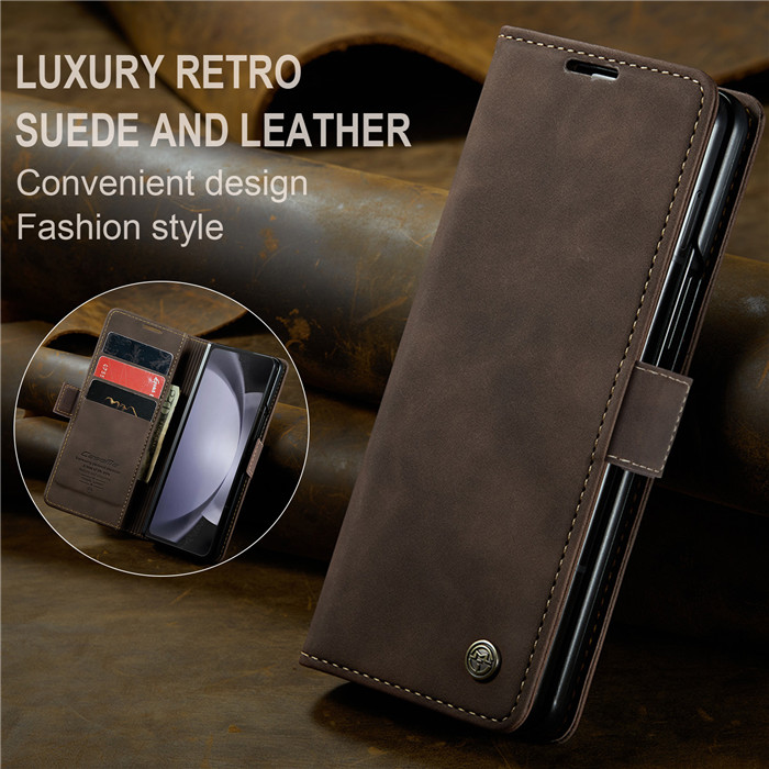 CaseMe Samsung Galaxy Z Fold 5 Wallet Suede Leather Case