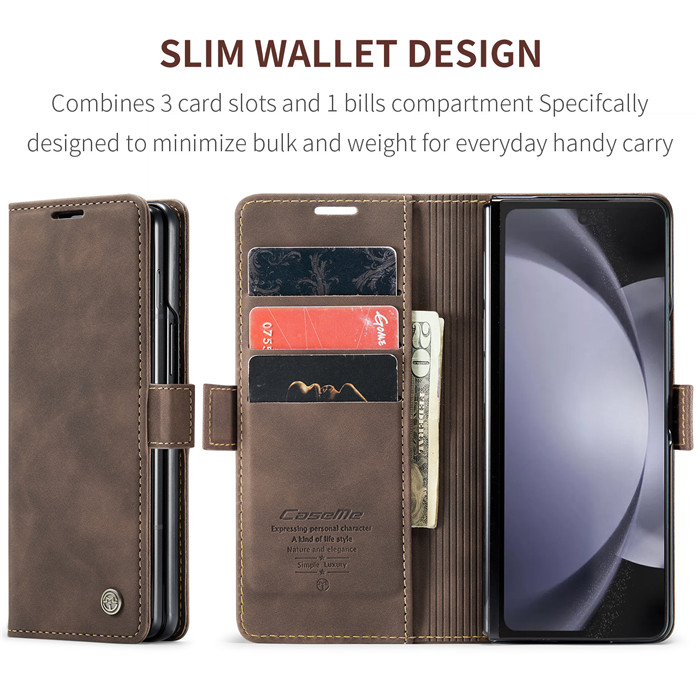 CaseMe Samsung Galaxy Z Fold 5 Wallet Suede Leather Case