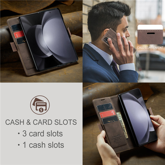 CaseMe Samsung Galaxy Z Fold 5 Wallet Suede Leather Case