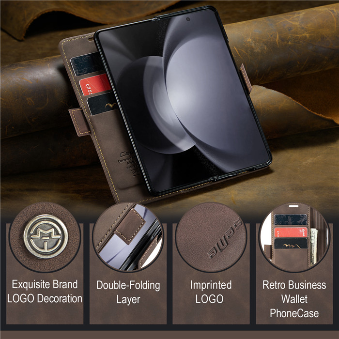 CaseMe Samsung Galaxy Z Fold 5 Wallet Suede Leather Case