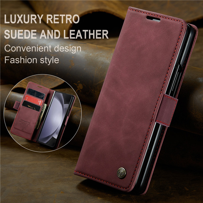 CaseMe Samsung Galaxy Z Fold 5 Wallet Suede Leather Case