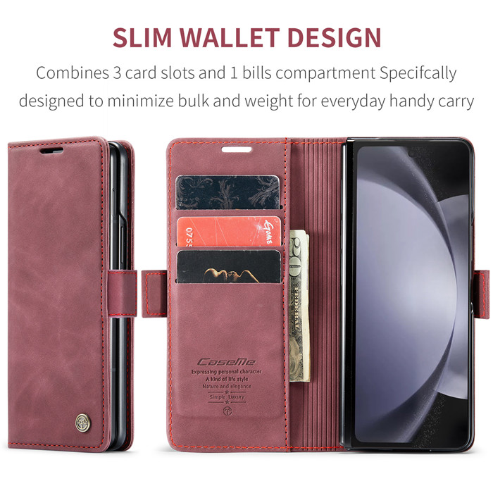 CaseMe Samsung Galaxy Z Fold 5 Wallet Suede Leather Case