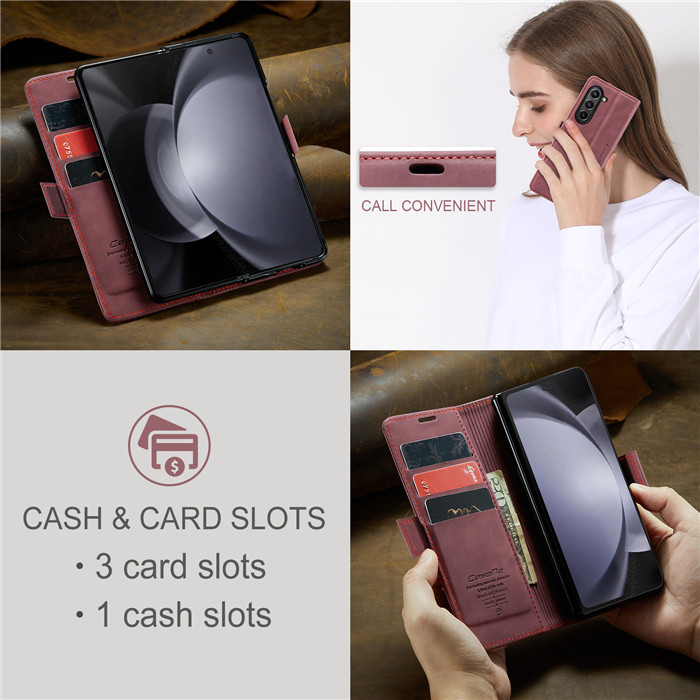 CaseMe Samsung Galaxy Z Fold 5 Wallet Suede Leather Case