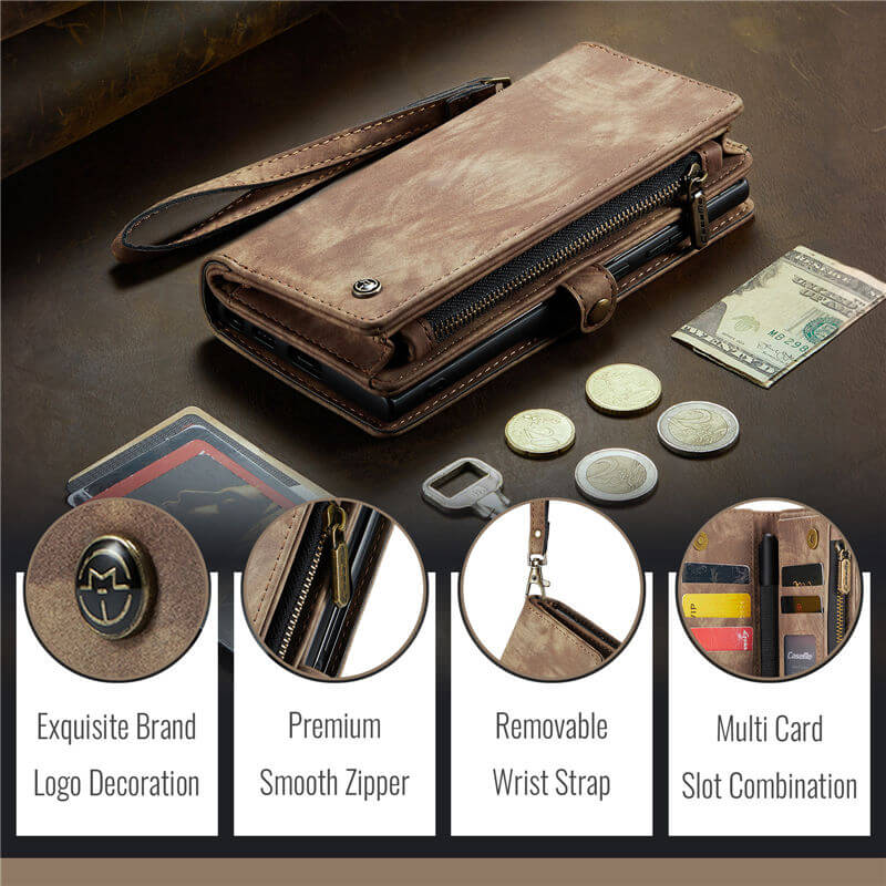 CaseMe Samsung Galaxy Z Fold7 Wallet Case with Wrist Strap