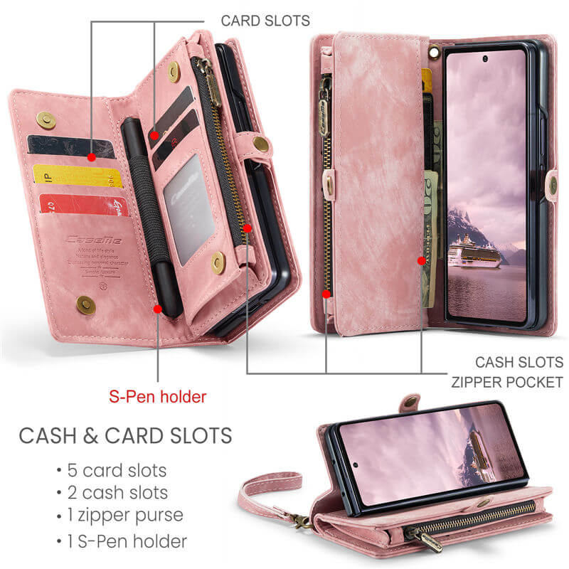 CaseMe Samsung Galaxy Z Fold7 Wallet Case with Wrist Strap