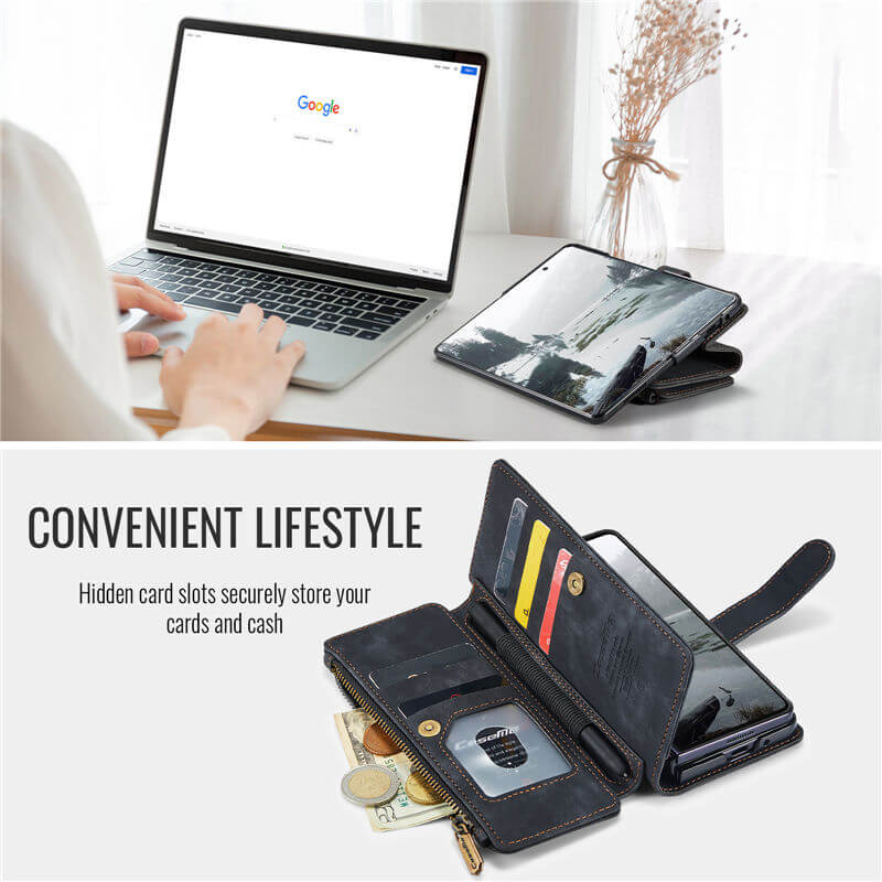 CaseMe Samsung Galaxy Z Fold7 Wallet Case with Wrist Strap
