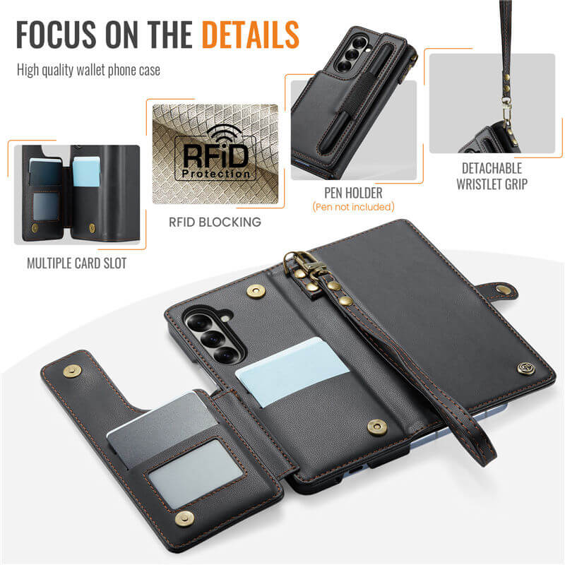 CaseMe Samsung Galaxy Z Fold7 Wallet RFID Blocking Kickstand Case