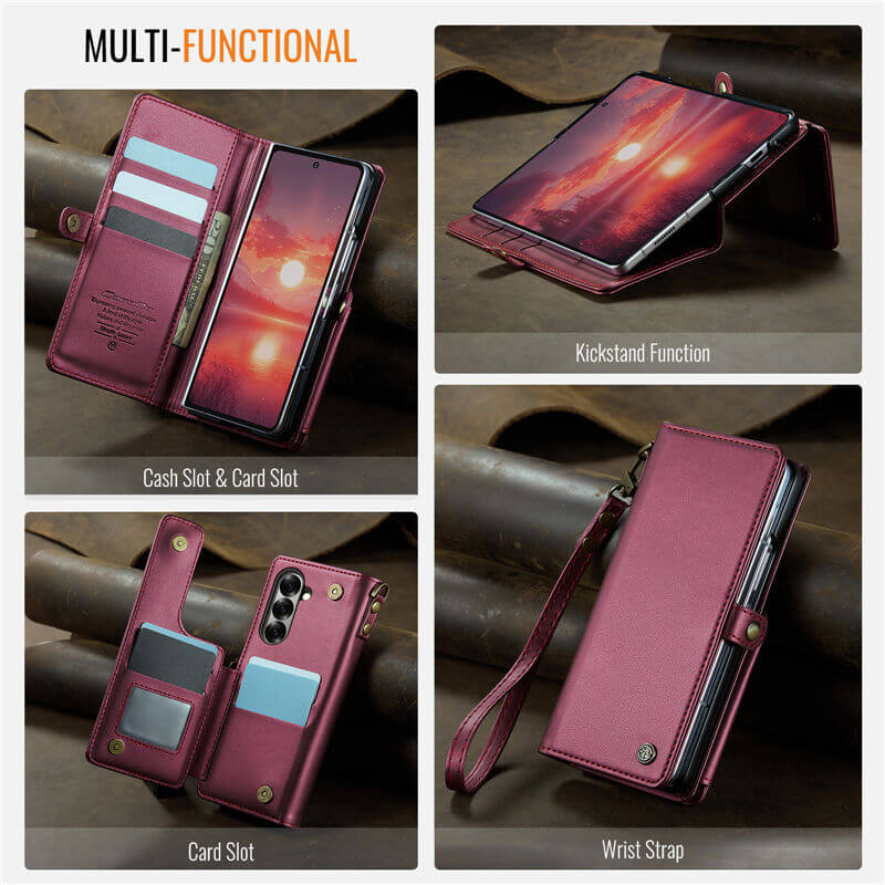 CaseMe Samsung Galaxy Z Fold7 Wallet RFID Blocking Kickstand Case