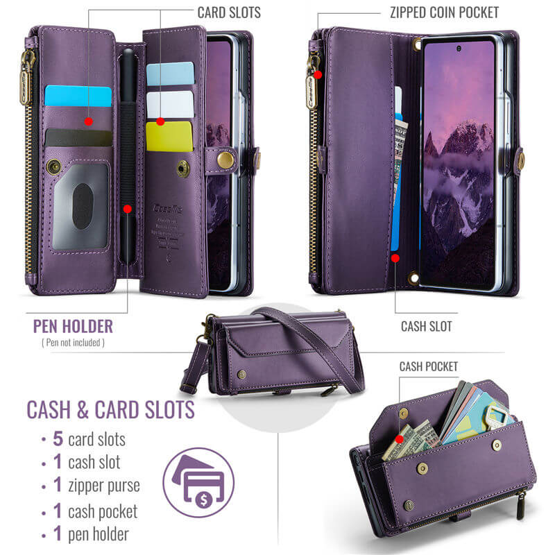 CaseMe Samsung Galaxy Z Fold7 Wallet RFID Blocking Crossbody Case