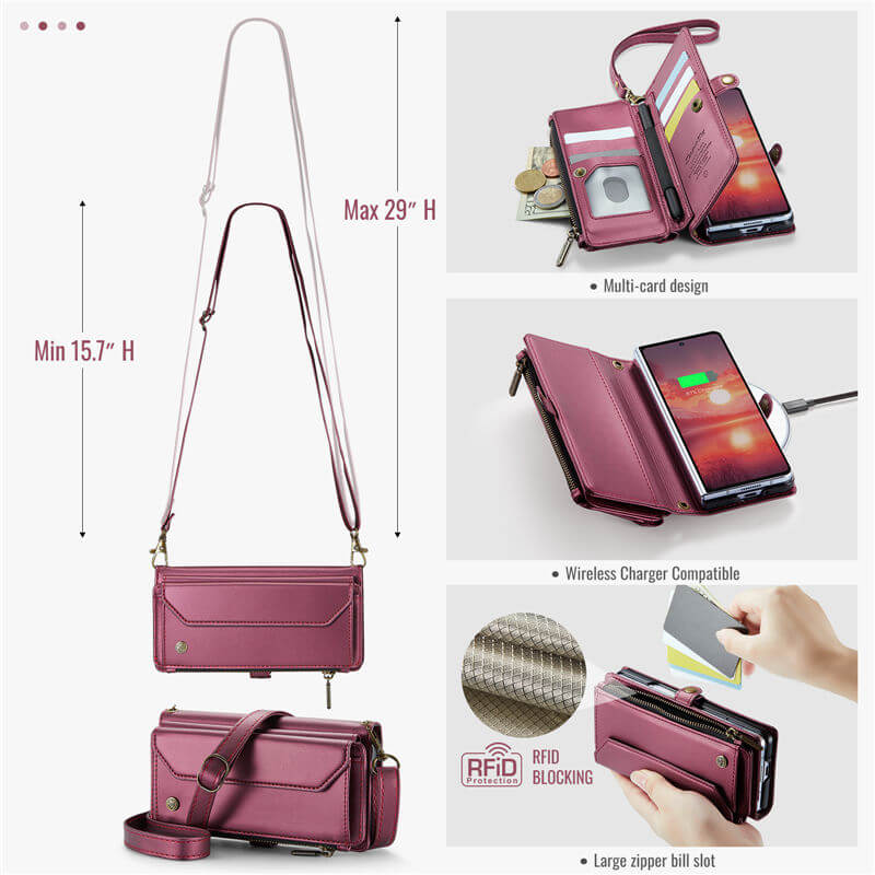 CaseMe Samsung Galaxy Z Fold7 Wallet RFID Blocking Crossbody Case