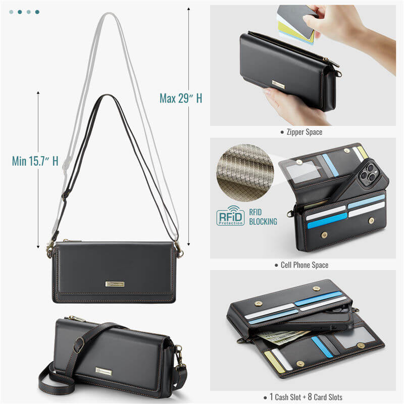 CaseMe RFID Blocking Universal Wallet Crossbody Bag