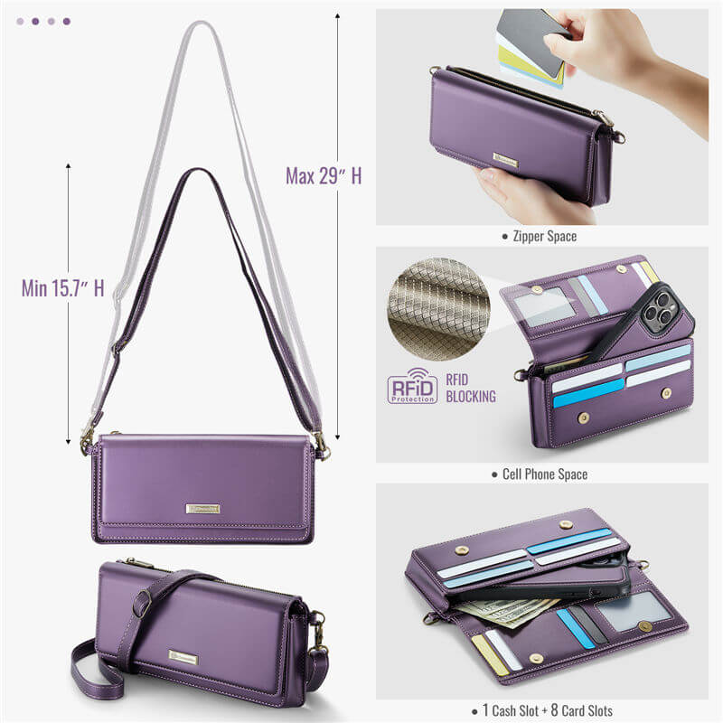 CaseMe RFID Blocking Universal Wallet Crossbody Bag