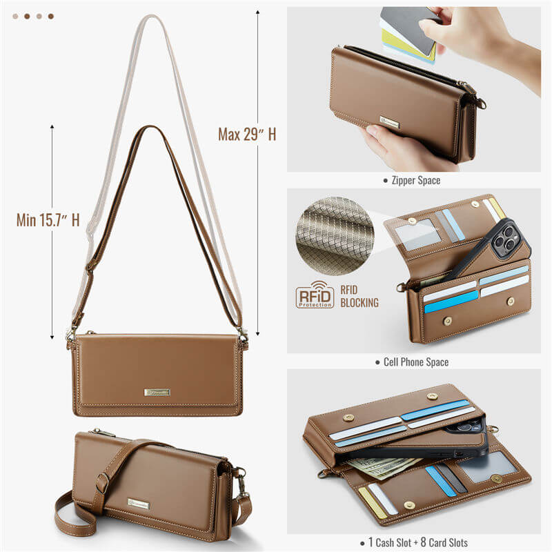 CaseMe RFID Blocking Universal Wallet Crossbody Bag