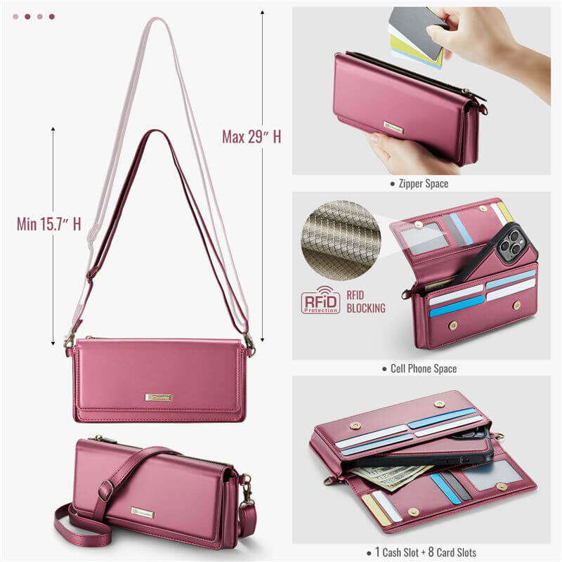 CaseMe RFID Blocking Universal Wallet Crossbody Bag