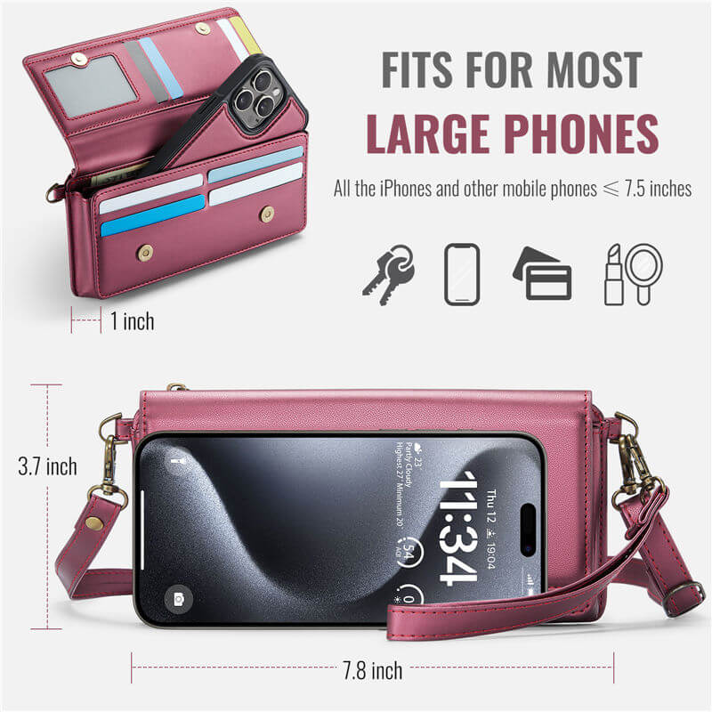 CaseMe RFID Blocking Universal Wallet Crossbody Bag