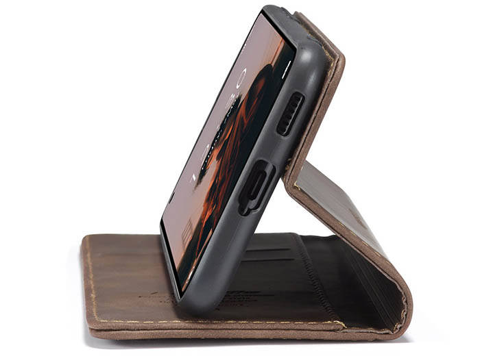 CaseMe Samsung Galaxy S21 FE Wallet Kickstand Magnetic Flip Leather Case