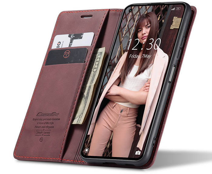 CaseMe Samsung Galaxy S21 FE Wallet Kickstand Magnetic Flip Leather Case