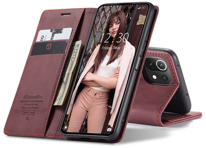 CaseMe Samsung Galaxy S21 FE Wallet Kickstand Magnetic Flip Leather Case