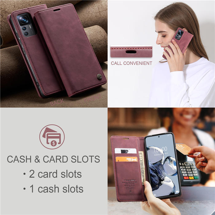 CaseMe Xiaomi 12T/12T Pro Wallet Kickstand Magnetic Flip Case