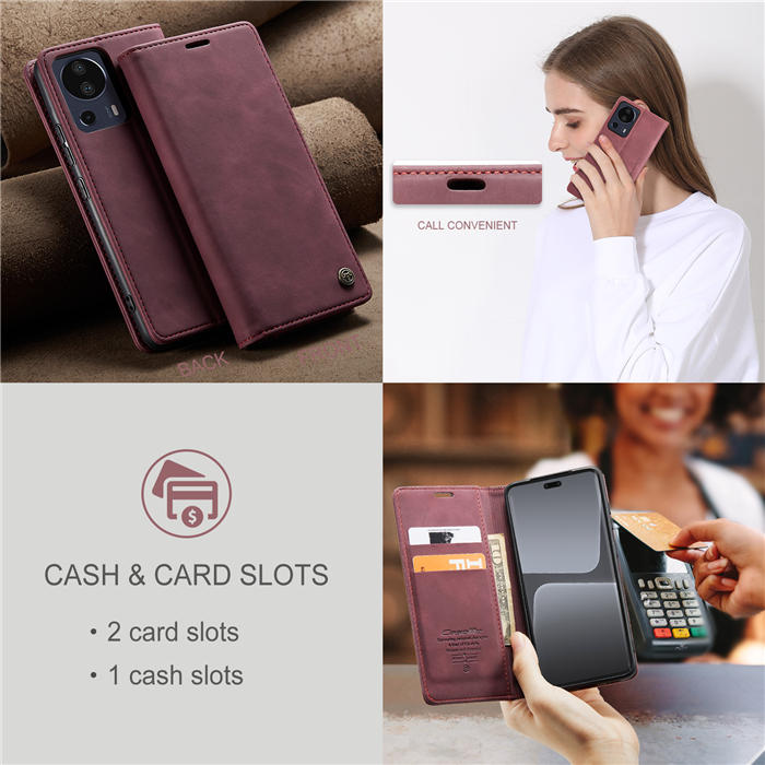 CaseMe Xiaomi 13 Lite Wallet Suede Leather Case