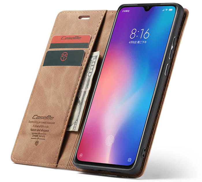 CaseMe Xiaomi Mi 9 Wallet Kickstand Magnetic Flip Leather Case